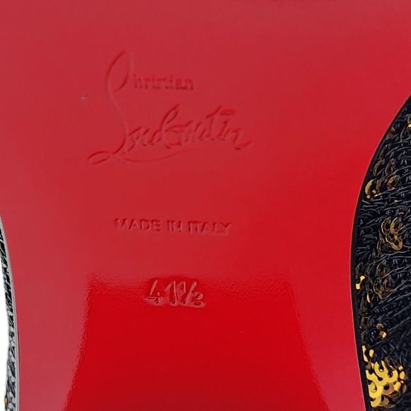 Christian Louboutin Paillettes Disco 70s Ankle Boots Black Gold 41.5 8.5 $1450 - Picture 8 of 8